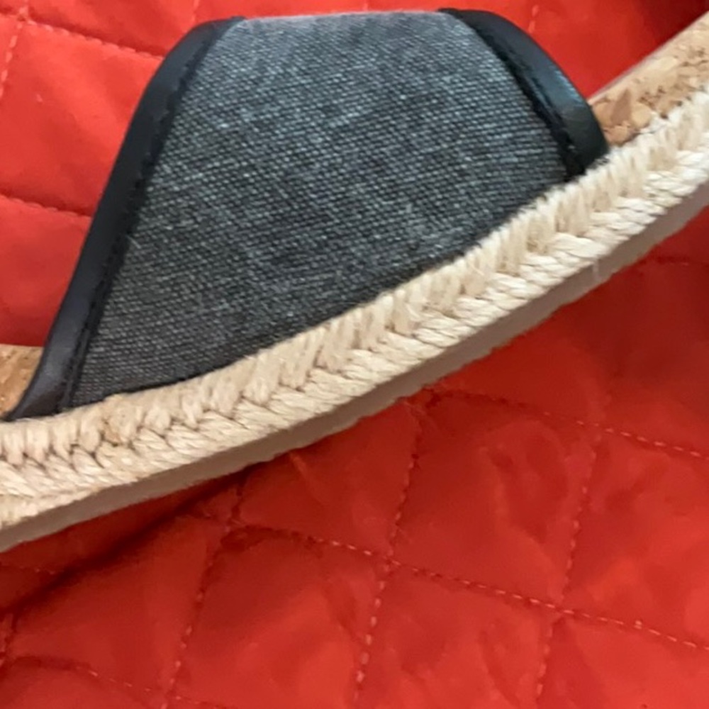 UGG Wedge Espadrille Sandals in Charcoal with Ankle Tie - Picture 5 of 5